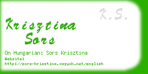 krisztina sors business card